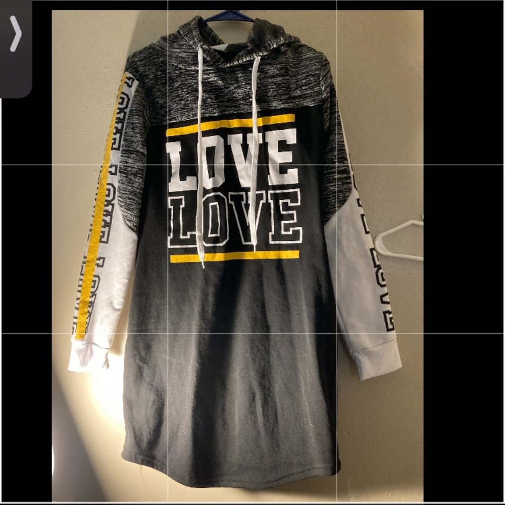 Love sweater dress with hoodie